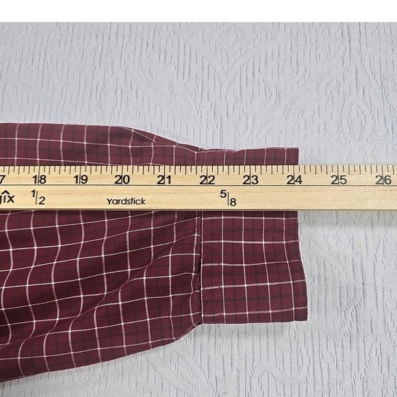 Ralph Lauren Button Down Shirt Mens Large Long Sleeve Burgundy Plaid Classic Fit - Picture 6 of 6